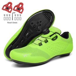 Sapatilha Ciclismo Mtb Men Road Cycling Shoes Speed Sneaker Racing Flat Pedal Women Mountain Bike Boots Spd Bicycle Cleats Shoes (Color: Green Road, size: 44)