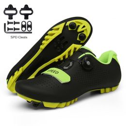 Sapatilha Ciclismo Mtb Men Road Cycling Shoes Speed Sneaker Racing Flat Pedal Women Mountain Bike Boots Spd Bicycle Cleats Shoes (Color: Army Green, size: 36)