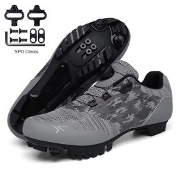 Sapatilha Ciclismo Mtb Men Road Cycling Shoes Speed Sneaker Racing Flat Pedal Women Mountain Bike Boots Spd Bicycle Cleats Shoes (Color: Dark Grey Mtb, size: 40)