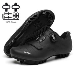 Sapatilha Ciclismo Mtb Men Road Cycling Shoes Speed Sneaker Racing Flat Pedal Women Mountain Bike Boots Spd Bicycle Cleats Shoes (Color: All In Black Mtb, size: 41)