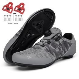 Sapatilha Ciclismo Mtb Men Road Cycling Shoes Speed Sneaker Racing Flat Pedal Women Mountain Bike Boots Spd Bicycle Cleats Shoes (Color: Dark Grey Road, size: 45)