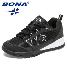 BONA 2022 New Designers Hiking Shoes Leather Wear-resistant Shoe Men Sports Trekking Walking Hunting Jogging Sneakers Mansculino (Color: Charcoal Grey S Gray, size: 9.5)
