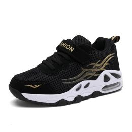 Boys Sneakers Super Light Air Cushion Kids Running Shoes Casual Outdoor Breathable Anti-slippery Sports Shoes Soft Jogging Flats (Color: Black Gold 2007, size: 12.5)