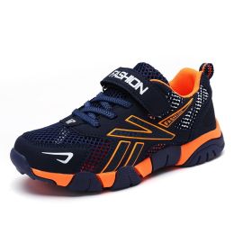 Children Breathable Single Mesh Summer Sports Shoes Boys Outdoor Casual Anti-slip Sneakers Comfort Light Walking Running Shoes (Color: Orange, size: 33)