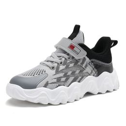 Children's Sneakers Breathable Lightweight Tennis Casual Anti-slippery Running Shoes Boys Outdoor Mesh Jogging Flat Sport Shoes (Color: Gray, size: 30)