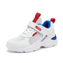 Spring Summer Children Single Mesh Breathable Sports Shoes Boys Light Comfortable Anti-slip Running Shoes Outdoor Tenis Sneakers (Color: White, size: 30)