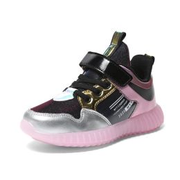 2022 Kids Tenis Sneakers for Girls Fashion Lightweight Sports Running Shoes Children Casual Jelly Bottom Boys Autumn Winter Shoe (Color: Pink, size: 28)