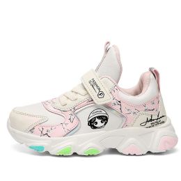 Children's Shoes Girls Leather Shoes Kids Sport Shoes For Boys Running Sneakers Casual Sneaker Breathable Cartoon Fashion Shoes (Color: White, size: 29)