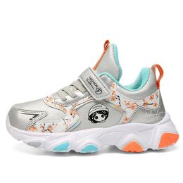 Children's Shoes Girls Leather Shoes Kids Sport Shoes For Boys Running Sneakers Casual Sneaker Breathable Cartoon Fashion Shoes (Color: Gray, size: 33)