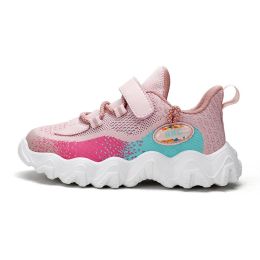 Kids Running Sneakers Breathable Children Sport Shoes Air Mesh Tenis Infantil Boy Basket Footwear Summer Girls Chaussure Enfant (Color: Pink Kids Shoes, size: 4)