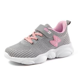 Kids Sneakers Comfortable Soft Girls Sports Shoes Breathable Baby Shoes Running Shoes For Children Outdoor Walking Footwear (Color: Grey Sport Shoes, size: 4)