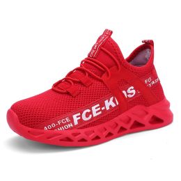 FLARUT Kids Running Shoes Sport Shoes Boys Sneakers Outdoor Light Tenis Basket Footwear Red Black Girl Breathable Soft Shoes (Color: Red Boys Sneakers, size: 11)