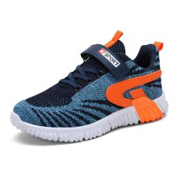 Children's Casual Sneakers Kids Warm Fur Light Soft Flat Running Shoes Snow Winter Sport Shoes Boys Breathable Footwear (Color: Orange, size: 37)