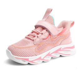 Sports Running Shoes Kids Girls Sneakers Teenager Trainers Breathable Casual Outdoor Tennis Shoes Girl Black Pink Big Size 37-38 (Color: Pink Soft Kids Shoes, size: 2.5)