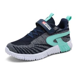 Children's Casual Sneakers Kids Warm Fur Light Soft Flat Running Shoes Snow Winter Sport Shoes Boys Breathable Footwear (Color: Blue, size: 38)