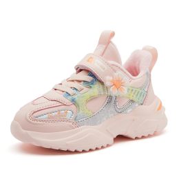 Girls' Winter Cotton Shoes Fashion Lightweight Sneakers Casual Running Shoes Children Comfortable Sports Shoes For Kids (Color: Pink, size: 35)