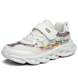 Kids Sneakers Girls' Lightweight Shoes Running Sport Shoes Boys Fashion Casual Walking Shoes Children Pu Leather Tenis Sneakers (Color: White, size: 27)