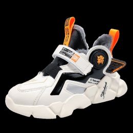 FLARUT Children Sports Shoes Winter Cotton Shoes Boys Non-slip Warmth Casual Sneakers Kids's Tenis Fashion Running Hiking Shoes (Color: Off-White, size: 6)