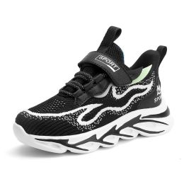 Sports Running Shoes Kids Girls Sneakers Teenager Trainers Breathable Casual Outdoor Tennis Shoes Girl Black Pink Big Size 37-38 (Color: Black Soft Kids Shoe, size: 4.5)