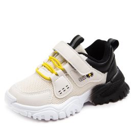 Kids Sneakers Leather Children Shoes Girls Running Shoes Trainers Tenis Infantil Basket Sport Shoes Walking Flats Spring Autumn (Color: Black Sneakers, size: 10)