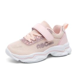 Kids Sneakers Leather Children Shoes Girls Running Shoes Trainers Tenis Infantil Basket Sport Shoes Walking Flats Spring Autumn (Color: Pink Mesh Upper, size: 12.5)