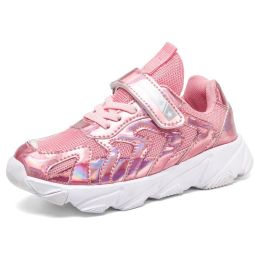 Brand Kids Running Shoes Summer Sneakers Girls Breathable Mesh Sport Shoes Sequins Children Shoes Non-slip Soft Chaussure Enfant (Color: Pink Girls Shoes, size: 2.5)