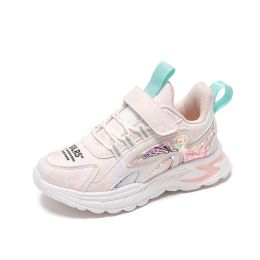 Kids Sneakers Children Shoes Waterproof Running Shoes Non-slip Mesh Trainers Sport Shoes Pink Girls Chaussure Enfant Tenis Shoe (Color: Orange Size 26-37, size: 11.5)