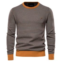 Men's Slim Fit Sweater Casual Knitted Solid Sweaters (Color: Khaki, size: 3Xl)