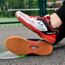 Rofessional Table Tennis Shoes for Men and Women Zapatillas Badminton Competition Tennis Training Sneakers Sports Shoes Men (Color: Red, size: 34)