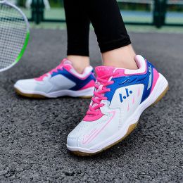 Rofessional Table Tennis Shoes for Men and Women Zapatillas Badminton Competition Tennis Training Sneakers Sports Shoes Men (Color: Pink, size: 44)