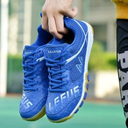 Professional Table Tennis Shoes for Men and Women zapatillas Badminton Competition Tennis Training Sneakers Sports Shoes Men (Color: Blue, size: 40)