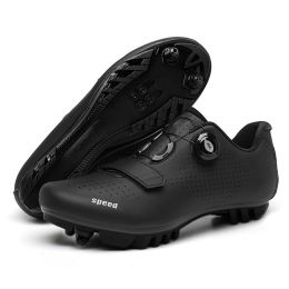 Professional Road Cycling Shoes Mtb Bike Sneakers Men Sports Flat Cleats Bicycle Shoes Mountain SPD Women Racing Speed Sneaker (Color: All In Black Mtb, size: 37)