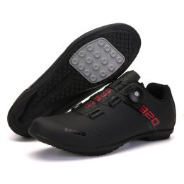 Professional Road Cycling Shoes Mtb Bike Sneakers Men Sports Flat Cleats Bicycle Shoes Mountain SPD Women Racing Speed Sneaker (Color: Black Rubber, size: 40)