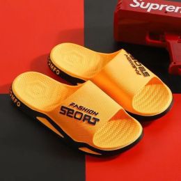 Men and Women Summer Bathroom Non-slip Slippers Korean Home Couples Wear Cool Soft Bottom Deodorant Foot Slippers (Color: Yellow, size: 36-37)
