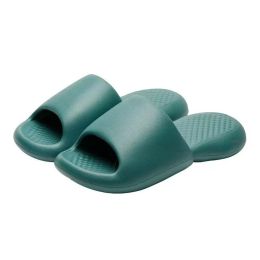 Women and Men Summer Home Wear Slippers Soft Thick-soled Deodorant Couple Sandals and Slippers Home Bathroom Non-slip Slippers (Color: Dark Green, size: 37-38)