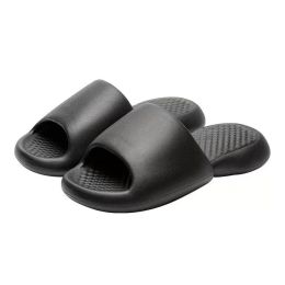 Women and Men Summer Home Wear Slippers Soft Thick-soled Deodorant Couple Sandals and Slippers Home Bathroom Non-slip Slippers (Color: Black, size: 37-38)