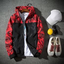 Bomber Jacket Men Casual Fashion Slim New Spring Sportswear Motorcycle Mens Jackets Male Baseball Coats Plus Size 5XL (Color: Red, size: L)