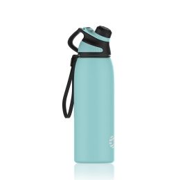 Healter 20oz Leakproof Free Drinking Water Bottle with Spout Lid for;  600ml Stainless Steel Sports Water Bottle for Fitness;  Gym and Outdoor Sports (Color: Green, size: 34 Oz)