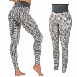 High Waist Yoga Pants Women's TIK Tok Leggings Butt Lifting Workout Tights Plus Size Sports Shapewear (Light Grey, M) (size: Light Grey-L)