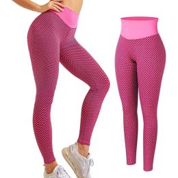 TIK Tok Leggings Women Butt Lifting Workout Tights Plus Size Sports High Waist Yoga Pants (size: Pink-Xxl)