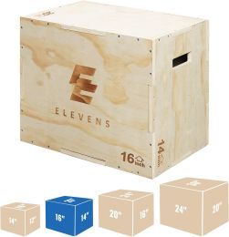 3-in-1 Wooden Jump Box for Crossfit Workout 12*14*16in Height Log color (Color: Wood, size: 14*16*20In)