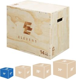 3-in-1 Wooden Jump Box for Crossfit Workout 12*14*16in Height Log color (Color: Wood, size: 12*14*16In)