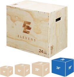 3-in-1 Wooden Jump Box for Crossfit Workout 12*14*16in Height Log color (Color: Wood, size: 20*24*30In)