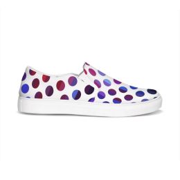 Athletic Sneakers, Low Cut Polka Dot Slip-On Canvas Shoes - Unisex Design (Women / Men) (size: 12 / 10.5)
