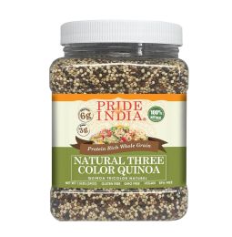 Pride Of India - Natural Three Color Quinoa - 100% Royal Bolivian Superior Grade Protein Rich Whole Grain, 1.5 Pound (24oz) Jar (size: 1.5 Lb)