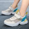 Kids Breathable Hollow Out Single Mesh Sneakers Outdoor Flat Fashion Casual Running Shoes Boy Girl Campus Anti-Slip Sport Shoe