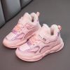 Winter Children Cotton Shoes Plus Velvet Keep Warm Sneakers For Girls Kids Warm Plush Running Shoes Ladies Soft Shoes Anti-slip