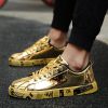 Hot Sale Unisex Gold Trend Sneakers For Men Hip Hop Casual Mens Shoes Tennis Big Size46 Men Sports Running Shoes Travel