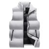 Winter new down vest large size loose casual sports vest men's solid color warm down cotton vest coat sportswear