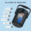 Healter 1.6 Litres Vacuum Insulated Food Flasks for Hot Food;  1600ml Stainless Steel Thermal Soup Container/ Food Jar with 2 inner boxes for Adult;